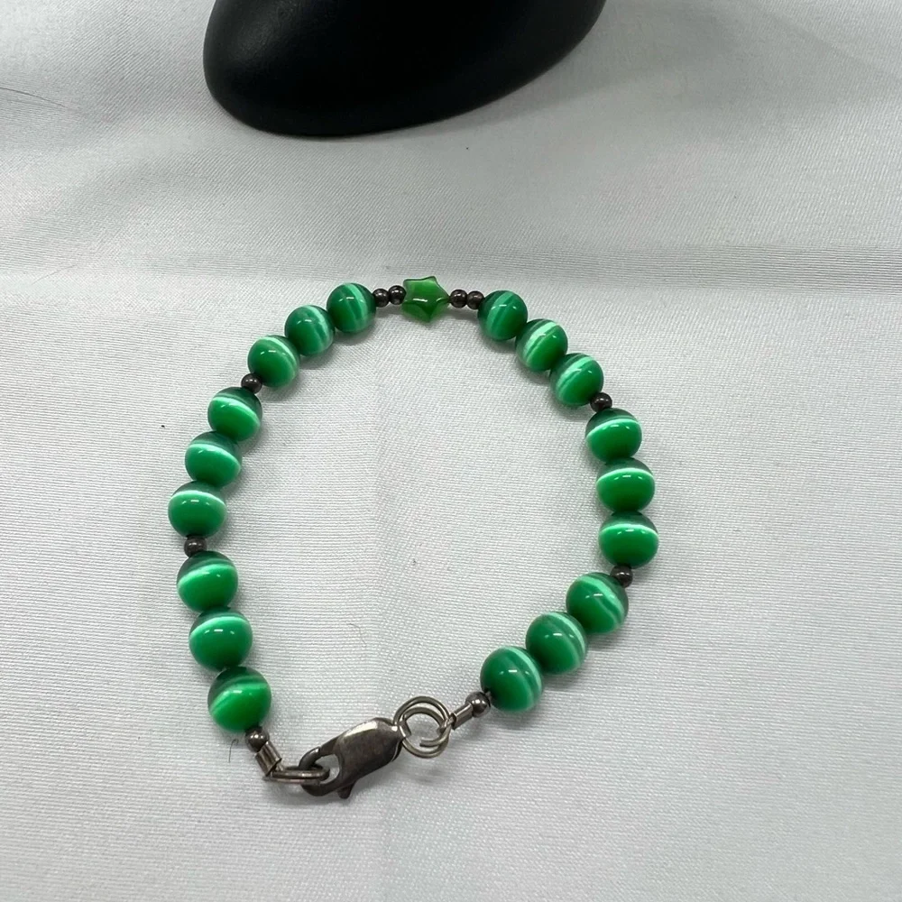 Genuine natural green opal bracelet